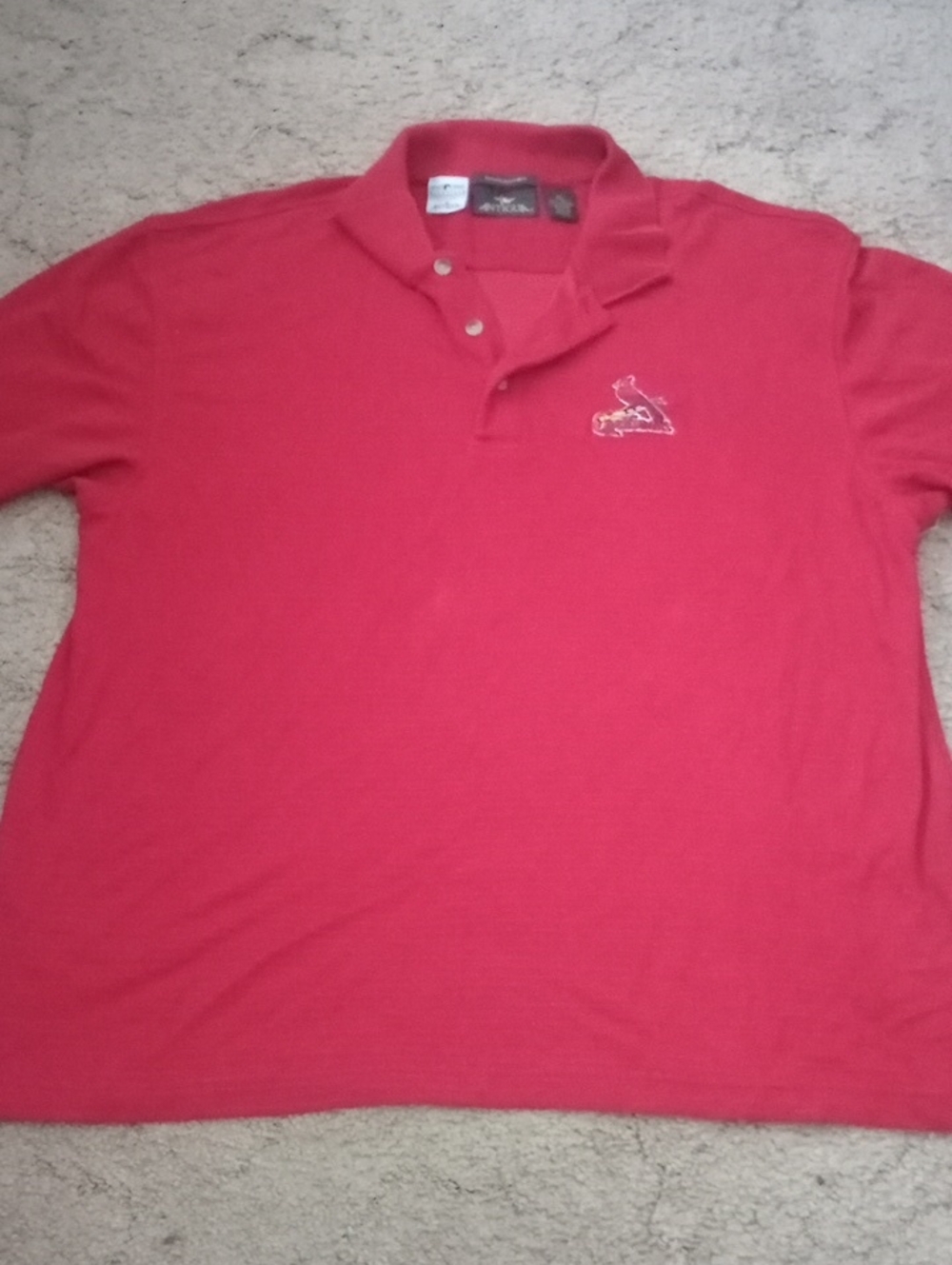 Antigue Men's XL St. Louis Cardinals Polo Shirt in Red with Embroidered Logo